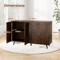 Mid Century Modern Buffet Sideboard with 4 Doors and Adjustable Shelves