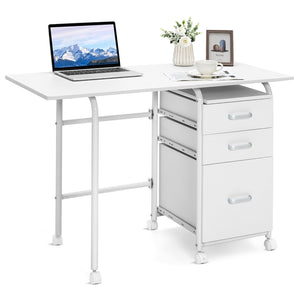 Giantex 2-in-1 Folding Computer Desk for Small Space