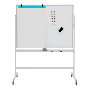 120cm x 90cm Mobile Magnetic Double-Sized Reversible Whiteboard
