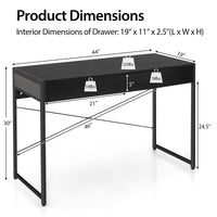 Giantex Computer Desk, Home Office Desk w/ 2 Drawers & Sturdy Steel Frame