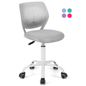 Giantex Kids Swivel Desk Chair, Small Armless Task Chair, Height Adjustable Children Study Chair for Kid’s Room