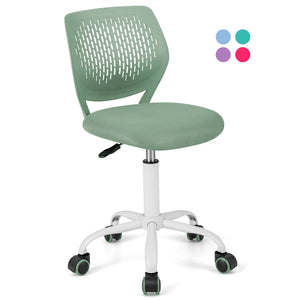 Giantex Kids Swivel Desk Chair, Small Armless Task Chair, Height Adjustable Children Study Chair for Kid’s Room