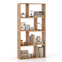 120cm 4-Tier Geometric Bookshelf 8-Cube Floor Display Bookcase Storage Organizer