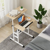 Giantex Mobile Standing Desk, Height Adjustable Sit Stand Desk, 2-Tier Home Office Computer Workstation