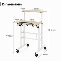 Giantex Mobile Standing Desk, Height Adjustable Sit Stand Desk, 2-Tier Home Office Computer Workstation