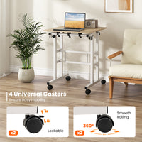 Giantex Mobile Standing Desk, Height Adjustable Sit Stand Desk, 2-Tier Home Office Computer Workstation