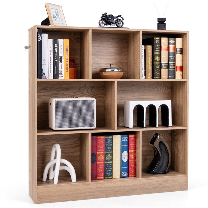 8/10 Cube 3-Tier Bookshelf Storage Organizer Wood Display Shelf Living Room