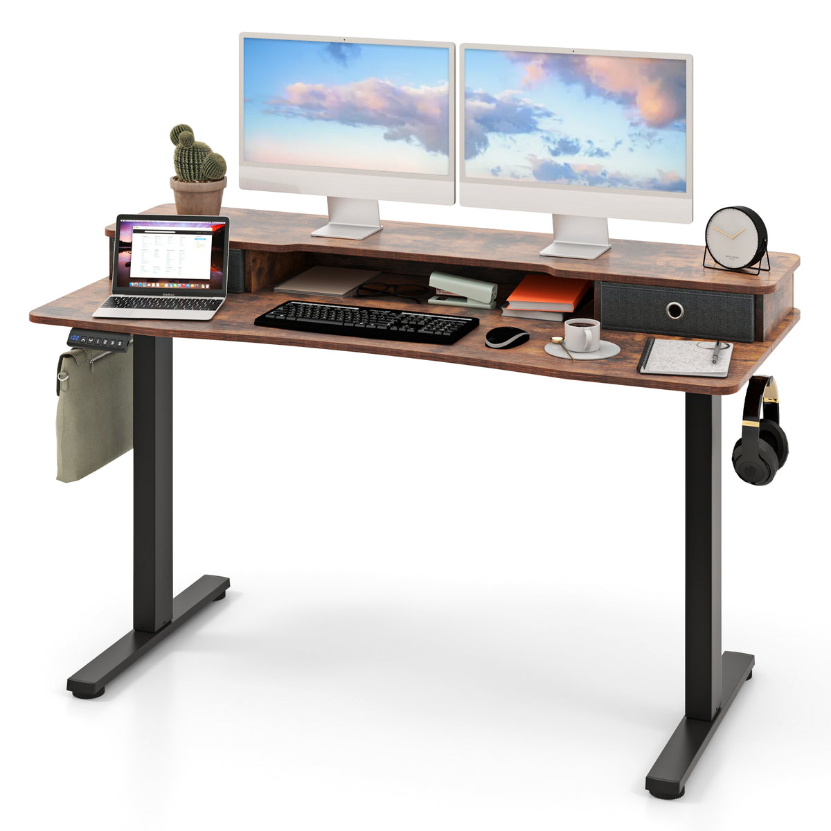 Electric Standing Desk Height Adjustable Stand Up Desk Home Office Computer Desk