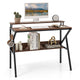 Computer Desk Versatile Writing Desk w/ Monitor Stand Hanging Hook Storage Shelf