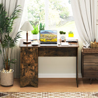Giantex Computer Desk with Drawers, Home Office Desk with Charging Station, Modern Study Writing Desk with Cable Hole