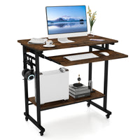 Giantex Mobile Computer Desk w/Keyboard Tray