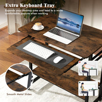 Giantex Mobile Computer Desk w/Keyboard Tray