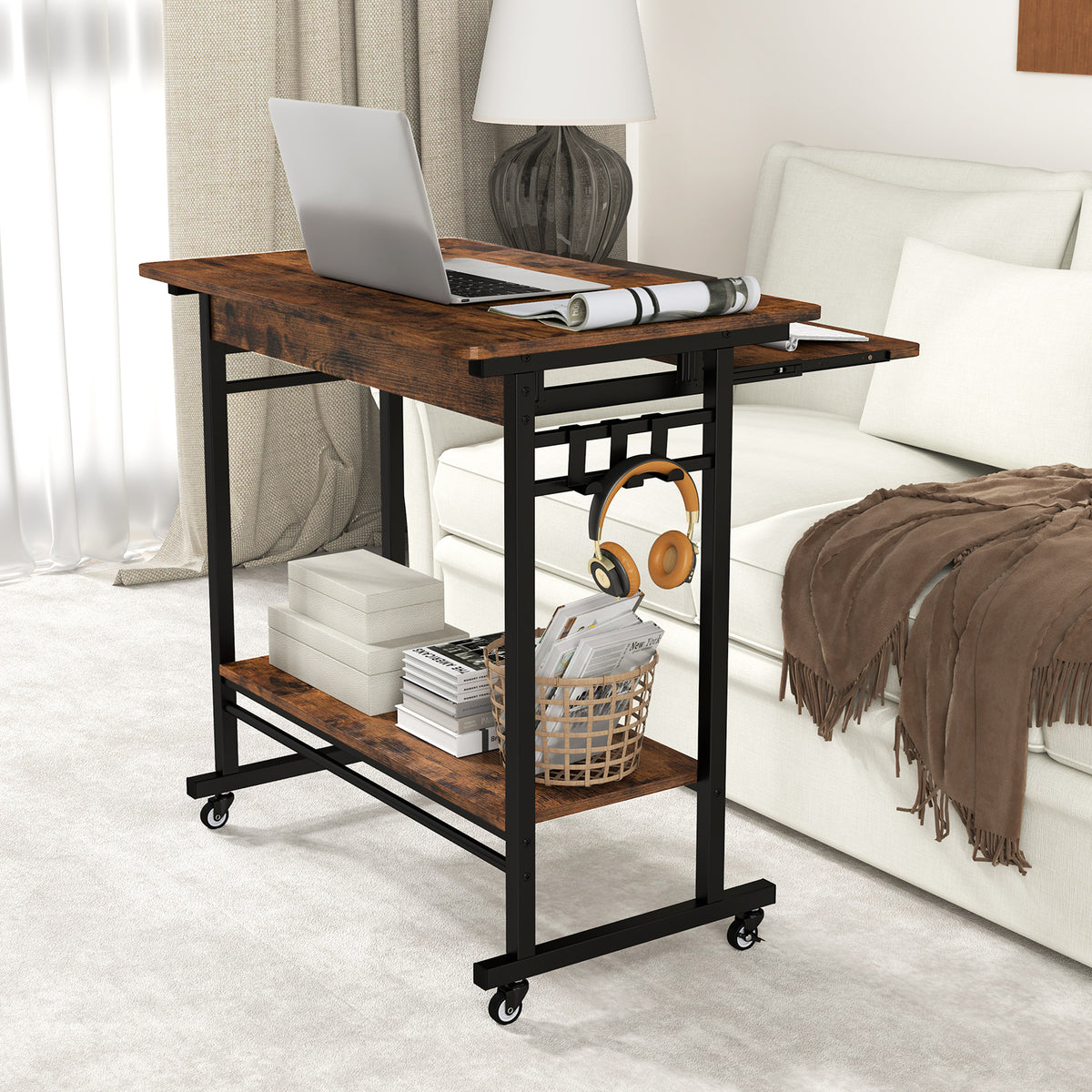 Giantex Mobile Computer Desk w/Keyboard Tray
