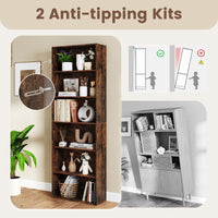 6-Tier Open Bookcase, 178 cm Tall Floor Standing Book Storage Organizer