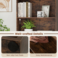 6-Tier Open Bookcase, 178 cm Tall Floor Standing Book Storage Organizer