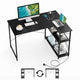 L-shaped Desk w/ Power Outlet Computer Desk Corner Gaming Desk for Home & Office