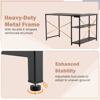 L-shaped Desk w/ Power Outlet Computer Desk Corner Gaming Desk for Home & Office