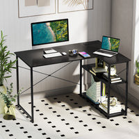 L-shaped Desk w/ Power Outlet Computer Desk Corner Gaming Desk for Home & Office