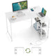 L-shaped Desk w/ Power Outlet Computer Desk Corner Gaming Desk for Home & Office