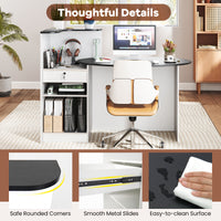 Modern Reception Desk, Front Counter Desk with Oval Tabletop