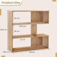 Giantex Bookshelf, 3-Shelf Open Bookcase, Freestanding Corner Bookshelf