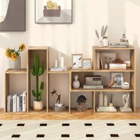 Giantex Bookshelf, 3-Shelf Open Bookcase, Freestanding Corner Bookshelf