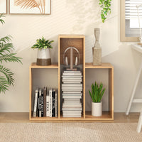 3-Shelf Open Bookcase, Freestanding Corner Bookshelf, Modern Display Storage Shelf