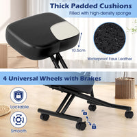 Height Adjustable Ergonomic Kneeling Chair Posture Correction Stool Office Home