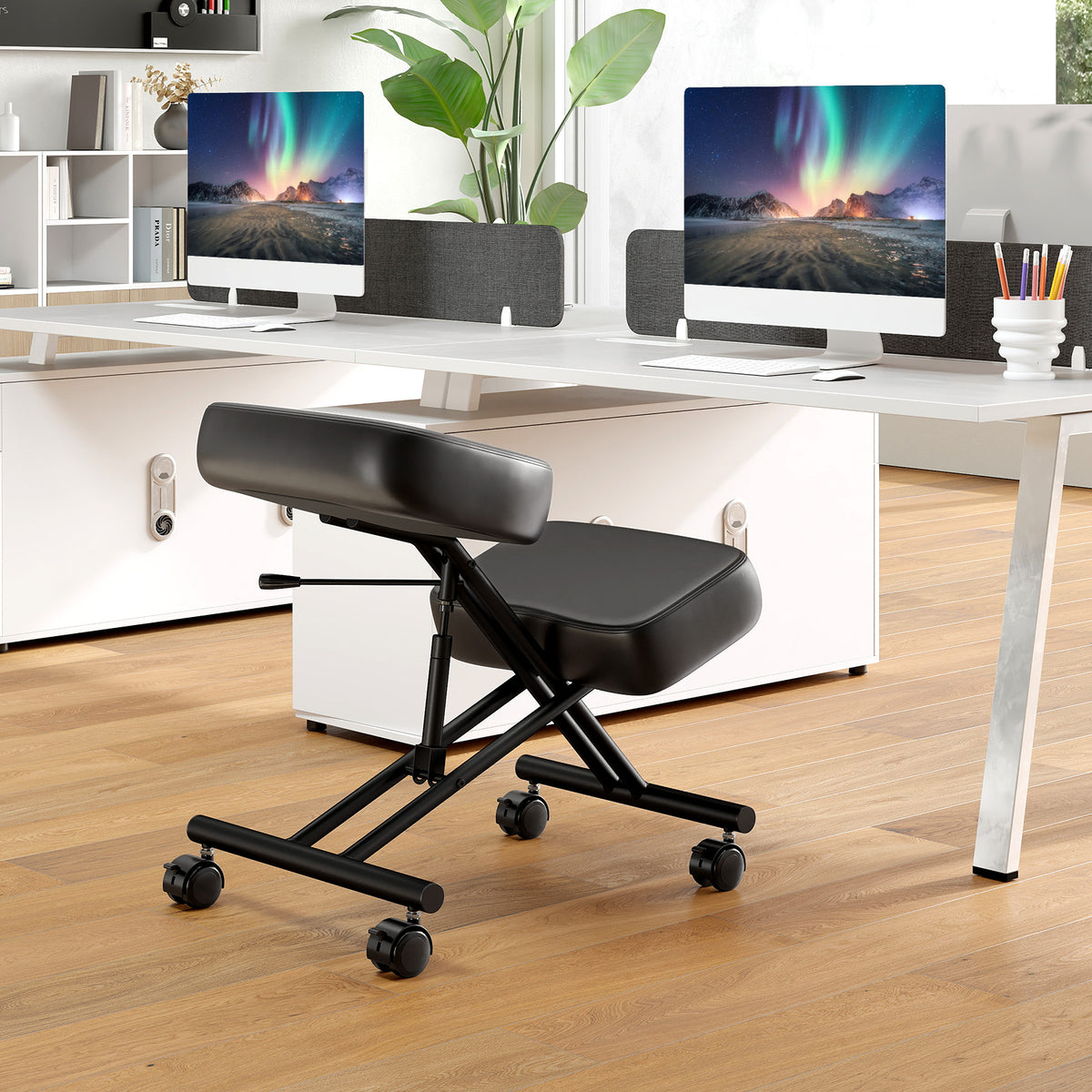 Height Adjustable Ergonomic Kneeling Chair Posture Correction Stool Office Home