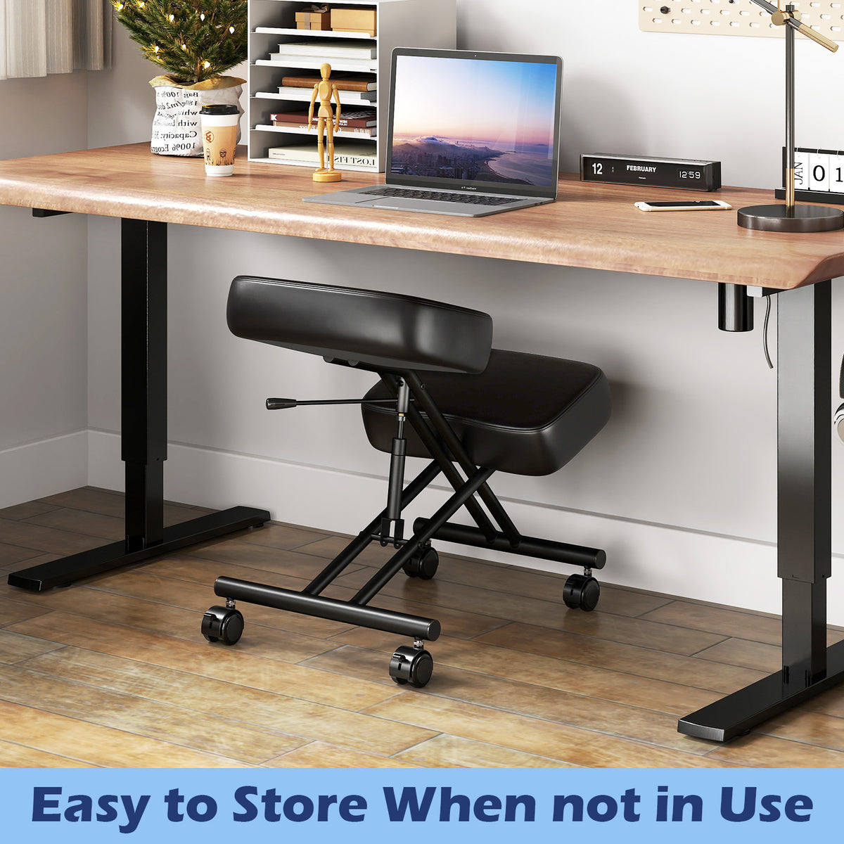 Height Adjustable Ergonomic Kneeling Chair Posture Correction Stool Office Home