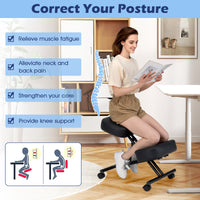 Height Adjustable Ergonomic Kneeling Chair Posture Correction Stool Office Home