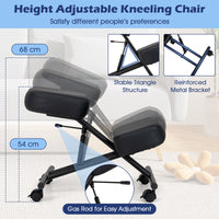 Height Adjustable Ergonomic Kneeling Chair Posture Correction Stool Office Home