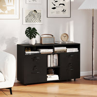 File Cabinet with Lock, Mobile Lateral Filing Storage Organizer