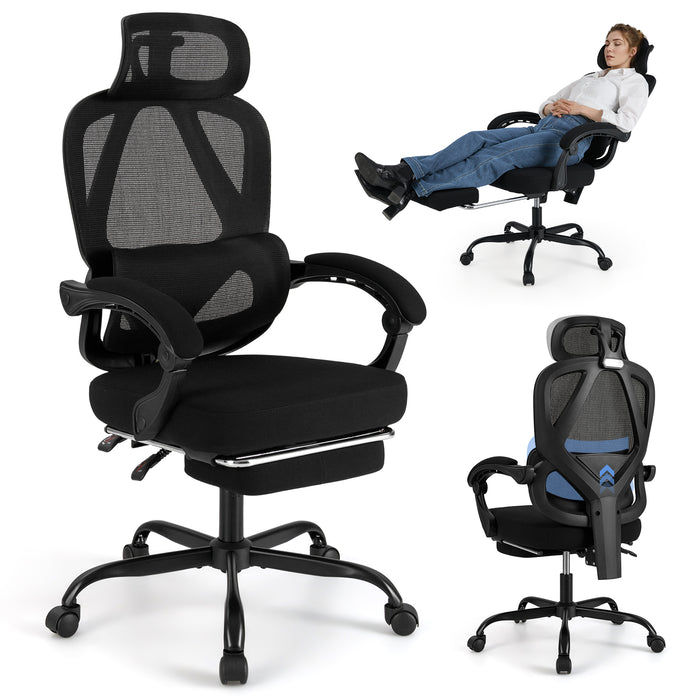 Ergonomic Office Chair High Back Mesh Desk Chair w/ Retractable Footrest