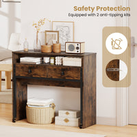 Extending Writing Desk, Console Table with 2 Drawers