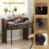 Extending Writing Desk, Console Table with 2 Drawers