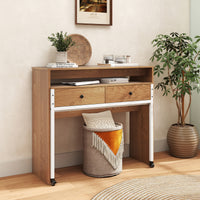Extendable Computer Desk with 2 Storage Drawers