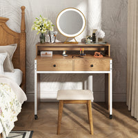 Extendable Computer Desk with 2 Storage Drawers