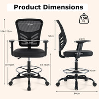 Height-adjustable Drafting Chair Swivel Task Chair Standing Desk Chair
