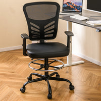 Height-adjustable Drafting Chair Swivel Task Chair Standing Desk Chair