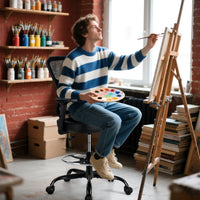Height-adjustable Drafting Chair Swivel Task Chair Standing Desk Chair
