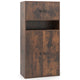 Modern Bookcase Floor Standing Storage Cabinet with Doors and Adjustable Shelf