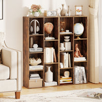 7-Cube Bookcase, Vertical or Horizontal Freestanding Bookshelf with 7 Compartments