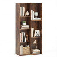 7-Cube Bookcase, Vertical or Horizontal Freestanding Bookshelf with 7 Compartments