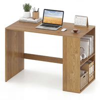 112cm Home Office Desk with 2-Tier Bookshelf for Bedroom and Living Room