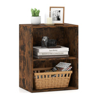 2-Cube Bookcase, Floor Standing Open Bookshelf w/ 5-Position Adjustable Shelf, Modern Display Shelf, Cubby Storage Organizer