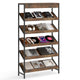 6 Tier Bookshelf, 161 cm Tall Freestanding Slant Display Shelf