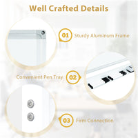 Double-Sided Magnetic Dry Erase Board with Stand and 2 Adjustable Heights