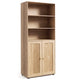 Giantex 182CM Bookcase with Doors, 3 Tier Open Book Shelving, Standing Wooden Display Bookcase