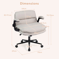 Criss Cross Chair on Wheels with Flip-up Arms Adjustable Height